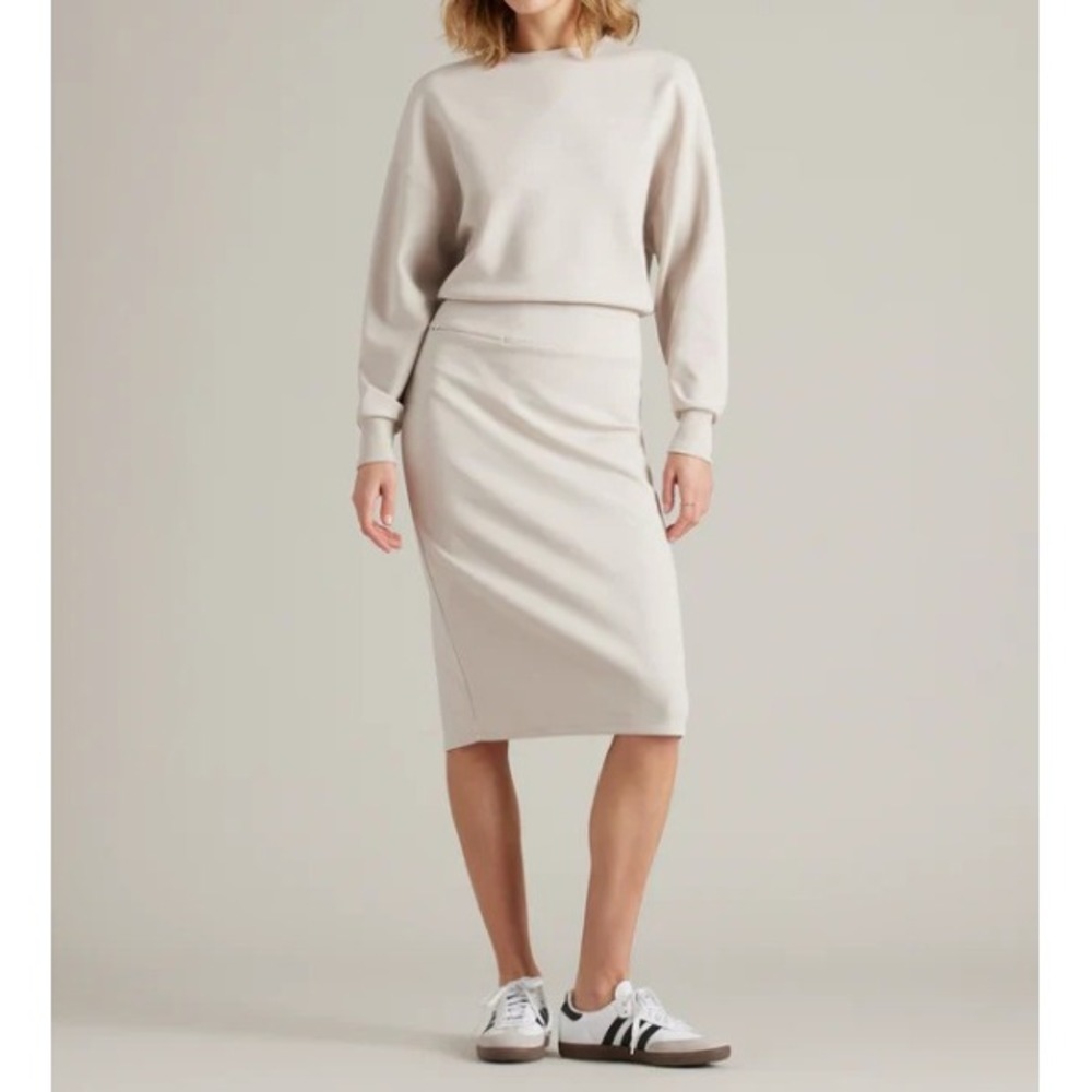 RHONE Dreamglow Long Sleeve Sweatshirt Dress Sand Women Size XL‎ Casual Comfort